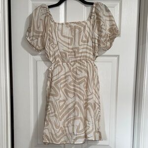 Sincerely Jules Beige Abstract Mini Dress